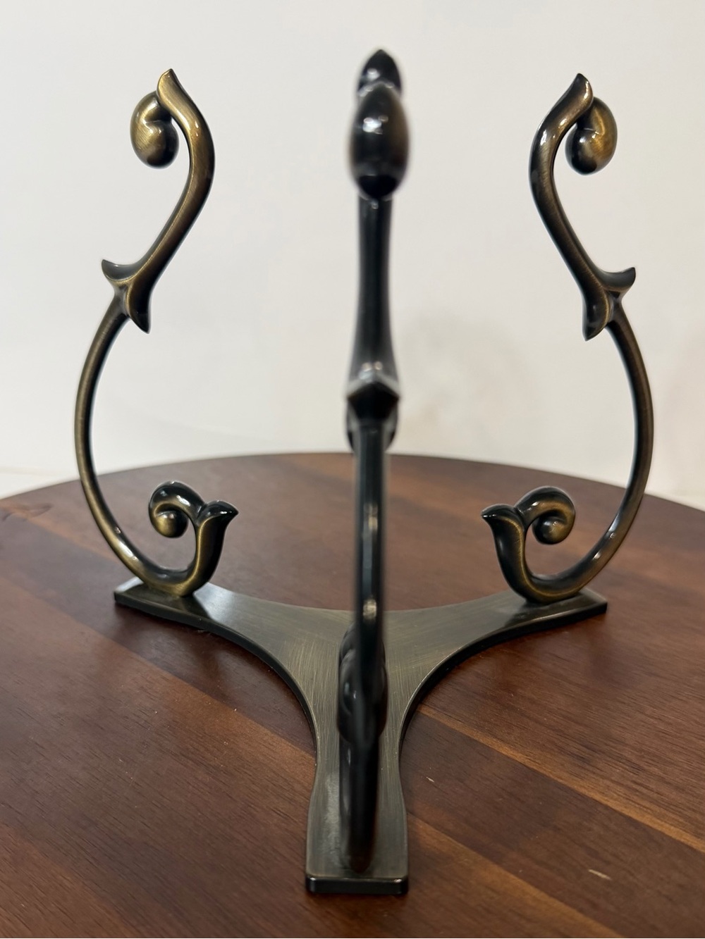 PartyLite Antique Brass Scroll Display Stand Tripod Base Centerpiece